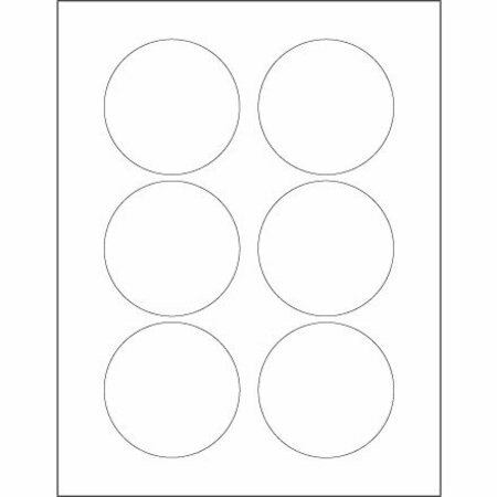 BSC PREFERRED 3'' Glossy White Circle Laser Labels, 600PK S-19303
